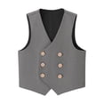 thumbnail image 1 of Boys Formal Suit Vest - 4-Button Double Breasted, Adjustable Strap - Polyester Blend - Wedding/Performance - 2-16 Years, 1 of 5