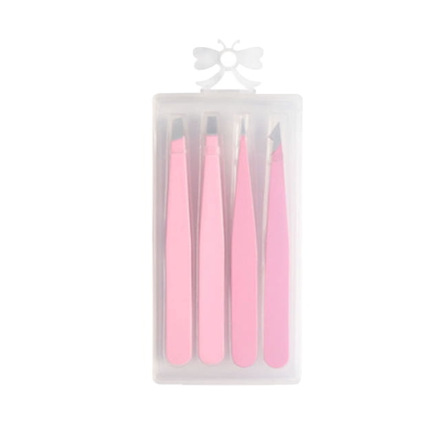 mtvxesu Stainless Steel Eyebrow Clip Set Plucking Tweezers In Plastic Box 4PC Sale