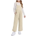 thumbnail image 1 of Girls' Sleeveless Fleece Jumpsuit with BuiltIn Tank and Pockets for Ages 514 in Fall and Winter, 1 of 8