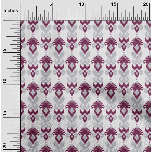 oneOone Tissu Georgette Viscose Tissu à Imprimé Cachemire Ikat BTY 42 Pouces de Large
