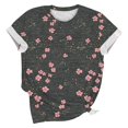thumbnail image 4 of Pisexur Hauts d'Été pour Femmes, Chemisiers pour Femmes Chic Décontracté Hauts pour Femmes à la Mode Chandail Décontracté pour Femmes Imprimé à Manches Courtes Col Rond Haut, Hauts Grande Taille pour Femmes Multicolore, P, 4 of 6