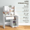 thumbnail image 4 of HOMCOM Coiffeuse avec Miroir et Tabouret Coiffeuse pour Chambre Blanc, 4 of 10