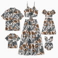 thumbnail image 1 of PatPat Family Matching Sets Leaf Pattern Beach Shirt or Tie Knot Front Elastic Waist Co-ord Sets, 1 of 7