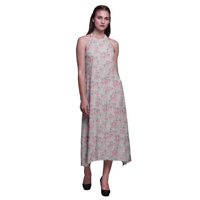 Bimba Robe de Soirée Dos Nu à Col Halter pour Femmes, Tenue de Plage d'Été - Très Grande Taille