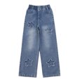 thumbnail image 4 of Girls' Straight Wide Leg Jeans | Comfy Stretch Denim Pants for Ages 5-15, 4 of 9