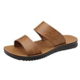 thumbnail image 2 of Handshe Men's Breathable Soft Sole Slides – Lightweight Leather Sandals with Open-Toe Design & Thick Cushioned Base for Casual Beachwear & Spring Summer Comfort Footwear,Plus Size, 2 of 9