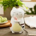 thumbnail image 3 of Cute Cat Ceramic Cup 3D Fun Coffee Cup with Cover and Stirring Spoon Creative Birthday Gift, Couple Cup, 3 of 4