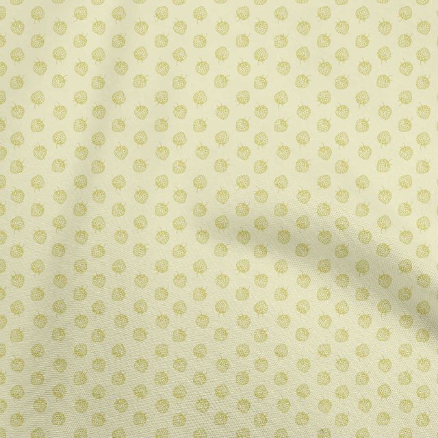 oneOone Polyester Spandex Light Yellow Fabric Strawberry Fabric For Sewing Printed Craft Fabric By The Yard 56 Inch Wide