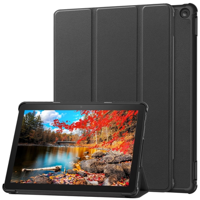 Étui en PU pour Amazon Fire HD 10 2023, Réveil/sommeil Automatique, Support Trifold, Couverture Intelligente pour Tablette pour Amazon Fire HD 10 2023, Version Noire