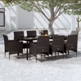 thumbnail image 1 of vidaXL 9 Piece Garden Dining Set with Cushions Black, 1 of 4