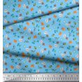 thumbnail image 2 of Soimoi Velvet Fabric Tree,Crab & Fish Ocean Print Fabric by The Yard 58 Inch Wide, 2 of 3