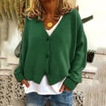 thumbnail image 2 of 2025 Femmes Uni Col en V Boutons Chandail Léger Décontracté Extensible Tricoté Cardigan Cage Thoracique, 2 of 6
