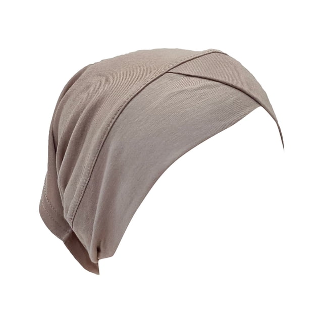 Brown Heardband Women Casual Multicolor Forehead Cap Fashion Solid Color Hijab Muslim Base Cap