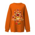 thumbnail image 4 of EGNMCR Chandail en Molleton de Noël Mode Femme Manches Longues Col Rond Imprimé de Noël Haut Ample Blouse Chandails en Molleton, 4 of 5