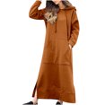 thumbnail image 2 of Fshaion Robe d'Été pour Femmes 2024 Grande Taille Col Rond Hiver Chaud Couleur Manches Longues avec Poches Robe Longue en Liquidation à Moins de 10!, 2 of 6