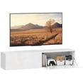 thumbnail image 1 of HOMCOM Meuble Télé Flottant avec Rangement pour Téléviseurs de 45, 55, 65 Po, Blanc, 1 of 10