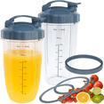 thumbnail image 1 of Compact 32oz Blender Cup Set with Leak-Proof Lids for NutriBullet 600W & 900W, BPA-Free & Dishwasher Safe, Includes 2 Cups, 2 Lids, 2 Seals, and 1 Ring for Easy Blending and Cleaning., 1 of 7