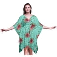 thumbnail image 1 of Bimba Fleur Femme Courte Plage Caftan Tenue de Plage Bikini Couvre-Maillot Robe Midi-4x-5x, 1 of 5
