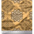 thumbnail image 1 of Soimoi Rayon Crepe Fabric Floral Mandala Print Fabric by the Yard 46 Inch Wide, 1 of 3