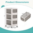 thumbnail image 3 of Gymax 3-Tier Plastic Drawer Storage Organizer w/3 Drawers & Lockable Wheels for Home, 3 of 10
