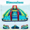 thumbnail image 3 of Costway Inflatable Water Park with Climbing Wall Splash Pool Water Cannons 680W Blower, 3 of 9