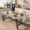 thumbnail image 1 of 71 Inch Rectangular Dining Table for 6-10 People, Modern Kitchen Table with Adjustable Feet, for Kitchen, Dining Room, Living Room, Beige, 1 of 8