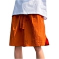 thumbnail image 1 of ohmzyzo Summer Beach Shorts for Men Drawstring Elastic Waist Solid Color Shorts Casual Lightweight Gym Workout Shorts, 1 of 7