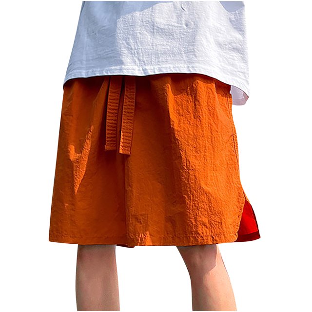 ohmzyzo Summer Beach Shorts for Men Drawstring Elastic Waist Solid Color Shorts Casual Lightweight Gym Workout Shorts