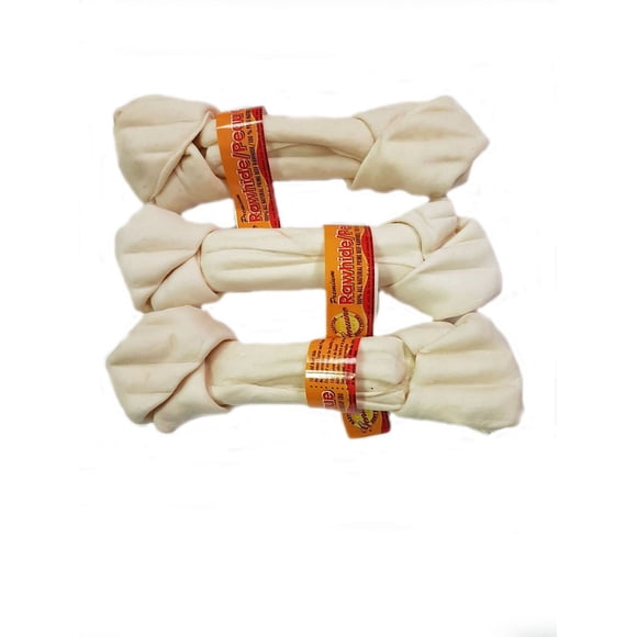 Master – Ensemble de 3 os à nœud de cuir pour chiens de 8 à 9 po