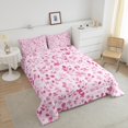 thumbnail image 4 of Erosebridal Ensemble de Couette à Fleurs Roses Printanières, Couette en Duvet Florale Botanique, Décor Maison Feuilles, Réversible 2 Pcs, 4 of 8