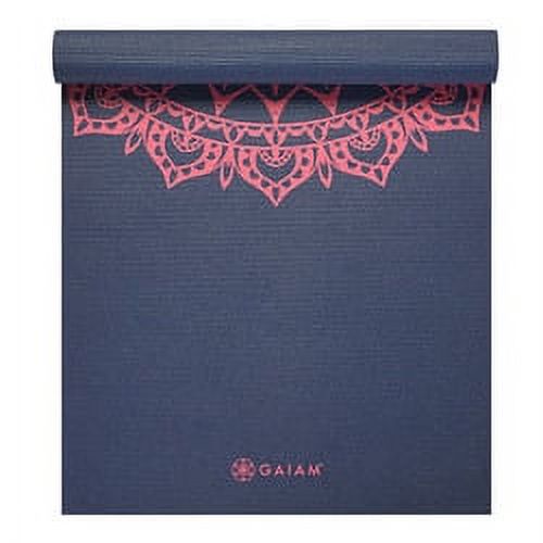 Tapis de Yoga 4MM Rose et Marine Fleur Marrakech