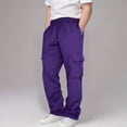 thumbnail image 2 of XZNGL Boys Sweatpants, Drawstring Waist, Multiple Pockets, Polyester Fabric, Relaxed Fit, Ankle-Length Jogger Style, for Daily Wear and Outdoor Activities, 2 of 7