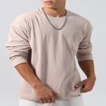 thumbnail image 3 of Hauts à Col Rond Coupe Ample pour Hommes en Couleur Unie pour le Printemps, 3 of 6