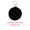 thumbnail image 5 of facefd Fuzzy Ball Keychain Supple Comfortable Lovely Key Rings Adorable Practical Key Chains Women for Children Adults Elderly Students Black 5cm, 5 of 5