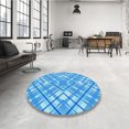 thumbnail image 4 of Ahgly Tapis Rectangulaire Lavable en Machine Intérieur Transitionnel Bleu Néon, 2 Pieds x 4 Pieds, 4 of 7