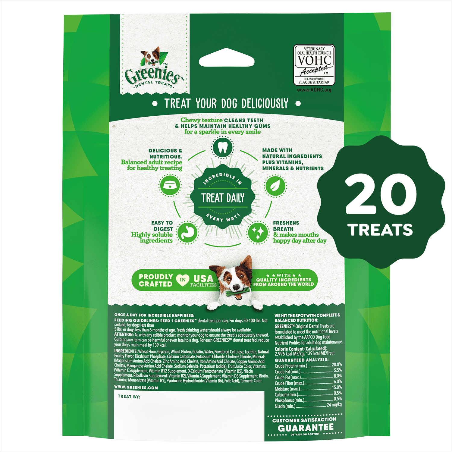 Gâteries dentaires naturelles pour chiens adultes Greenies Original PETIT format