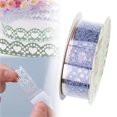 thumbnail image 1 of Ynlkorvg Roll Of Glitter Tape Lace Flower Pattern Self Adhesive Tape Sticker Colorful Decorative Masking Tape For Scrapbooking Card Making Crafts Frames Planner Journal Gifts Decor, 1 of 9