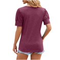 thumbnail image 4 of asjyhkr T-Shirts pour Femmes Col Rond Manches Courtes à Revers Hauts d'Été Mode 2025 Chic T-Shirts Basiques, 4 of 4