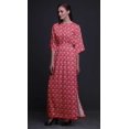 thumbnail image 2 of Bimba Robe Longue Maxi en Rayonne Imprimée de Feuilles de Monstera et de Fleurs pour Femmes avec Fente Latérale - Très Petit, 2 of 6