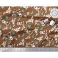 thumbnail image 2 of Soimoi Modal Satin Fabric Leaves,Floral & Rabbit Animal Print Fabric by the Yard 42 Inch Wide, 2 of 3