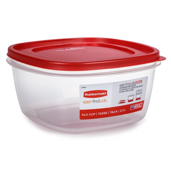 Rubbermaid EasyFindLids Food Storage Container, 3.3 L (14 Cup), Racer Red, 1 Pack