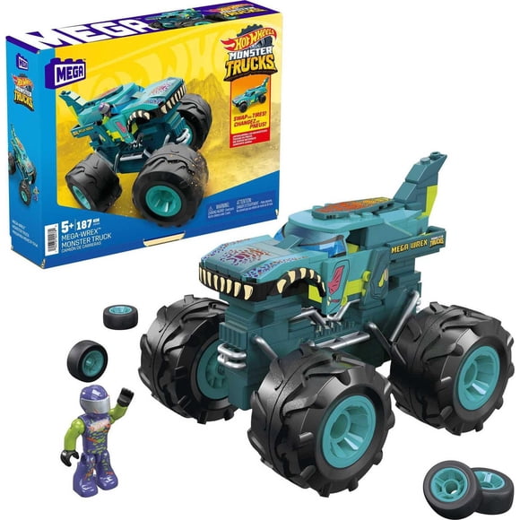 MEGA Hot Wheels Mega Wrex Monster Truck Vehicle Building Set - 187pcs