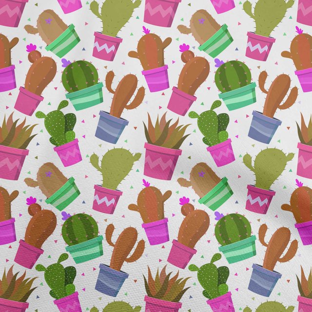 oneOone Tissu Polyester Lycra Brun Rouille Cactus Matériel de Couture Tissu Imprimé au Mètre 56 Pouces de Large