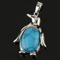 thumbnail image 1 of Collier Pendentif Pingouin Femme Pierre Naturelle Œil de Tigre Mignon Animal Homme, 1 of 6