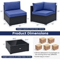 thumbnail image 3 of Gymax 10PCS Rattan Furniture Set Outdoor Wicker Sofa Table Cushioned Seat Patio Navy, 3 of 5