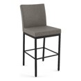 thumbnail image 1 of Amisco Perry Plus Tabouret de Comptoir 26 Pouces - Polyester Gris Argenté/métal Noir, 1 of 10