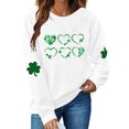 thumbnail image 5 of Tauxra Chandail à Col Rond à Manches Longues pour Femmes, Haut Décontracté à Enfiler avec Imprimé de Trèfle de la Saint-Patrick pour Femmes, Tenues de Fête des Fêtes, Tissu Doux en Polyester Teint au Fil, 5 of 5