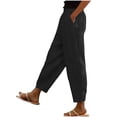 thumbnail image 1 of Chbgutlmr Pants for Women Elastic Waist Ruched Loose Lightweight Casual Work Trousers Solid Color Fall, 1 of 6