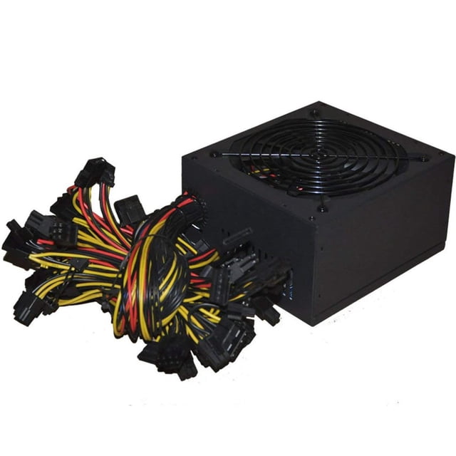 THORMN Bloc d'Alimentation PC d'Extraction 1800W ATX Prend en Charge 8 Cartes Graphiques Bloc d'Alimentation 100-240V Prise en Charge de Machine d'Extraction