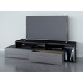 thumbnail image 3 of Nexera Damask 72 Inch TV Stand, Bark Grey And Black, 3 of 5